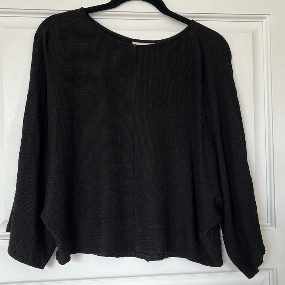 Black crinkle top, size small, Maeve by Anthropologie